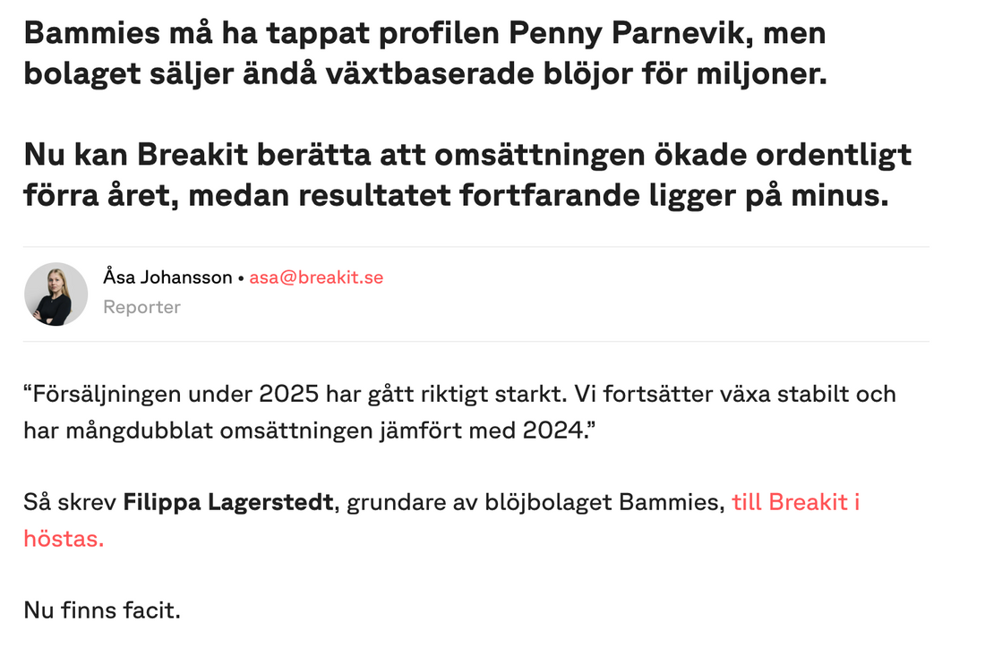 Bammies uppmärksammas i Breakit